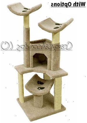 Gebouw kat appartementen en huizen: meubels plannen. Bevestig twee polen op de basis met een lange bout en gebruik hoekbeugels aan alle zijden van de polen naar stabiliteit.